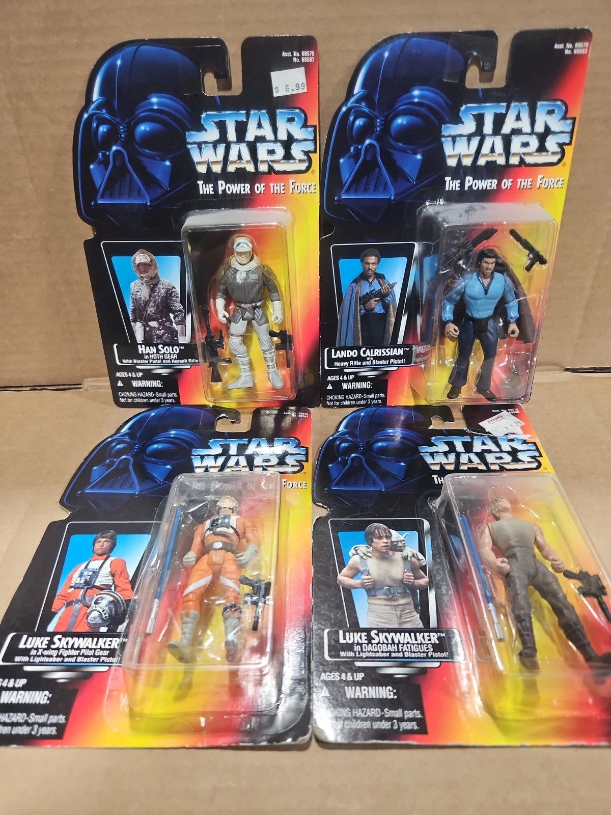 4 STAR WARS The Power of the Force 1995 Tonka LucasFilm Kenner Action Figures