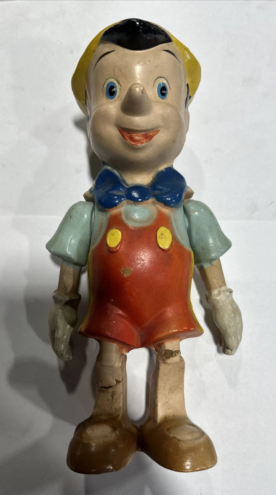 Antique Crown Toy Co 1939 10 " Pinocchio Composition Figure w/ Jointed Arms