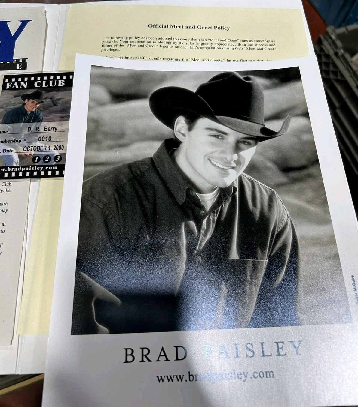 Brad Paisley Fan Club Memorabilia Rare Vintage