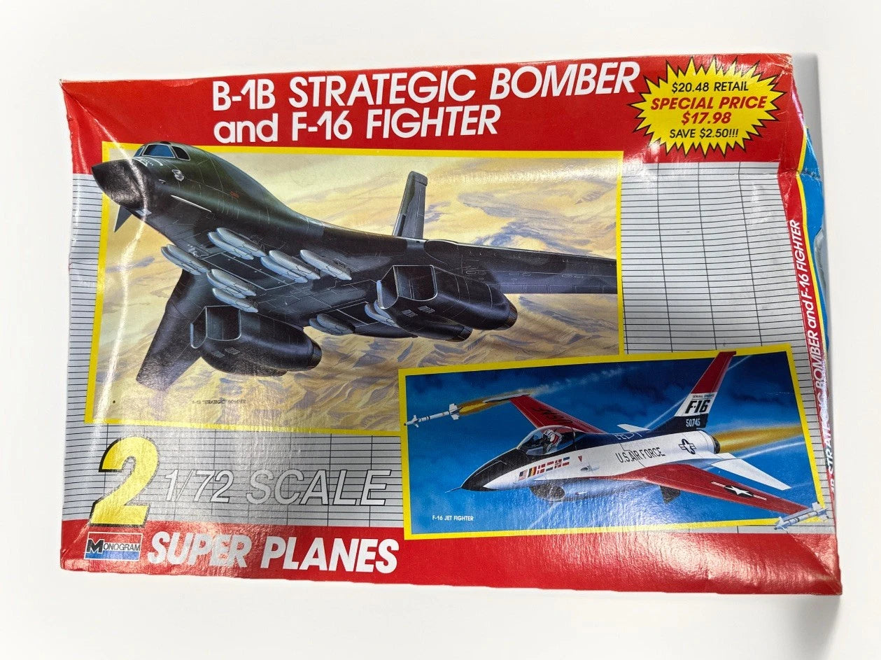 Lot Monogram Airplane Kits B-1B Bomber F-16 1:72 1:48 Unassembled