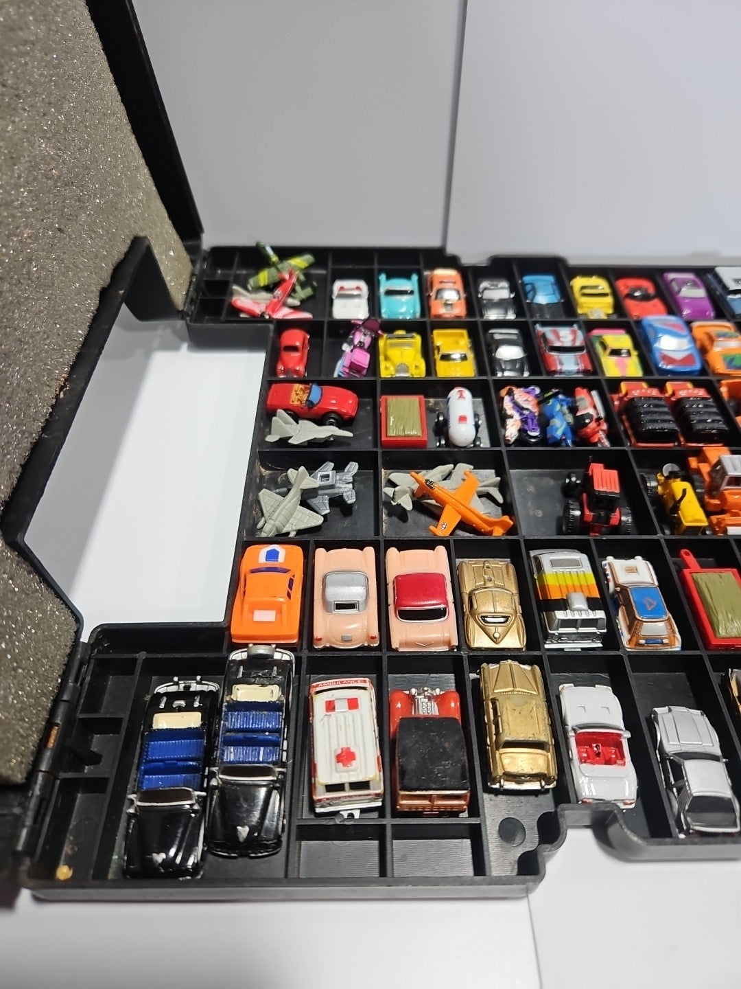 Vintage 1988 Micro Machines Lot Of 64 Vehicles & Airplanes W Case Included