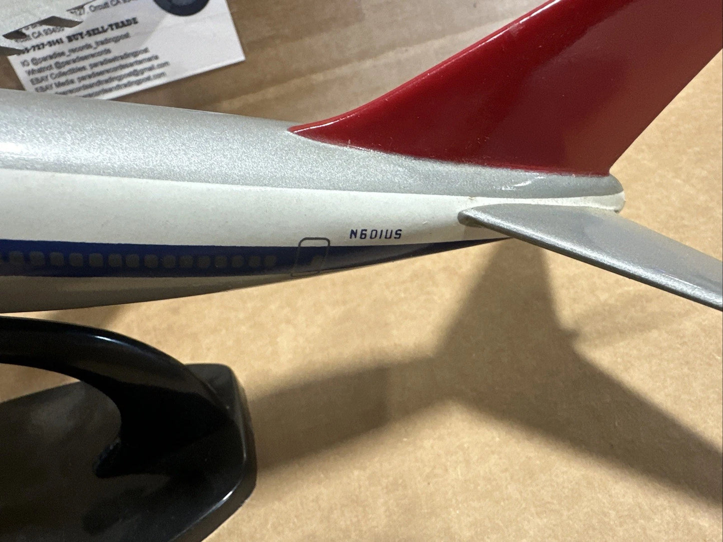Vintage Northwest Airplane with Stand Model 1/200 N601us Boeing 747-100