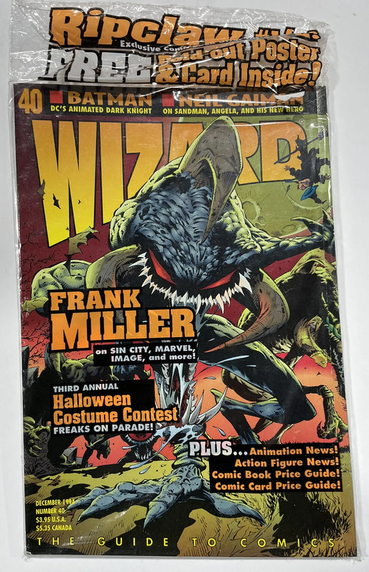 Sealed Wizard Magazine #40 December, 1994 with Promo Cards Sealed
