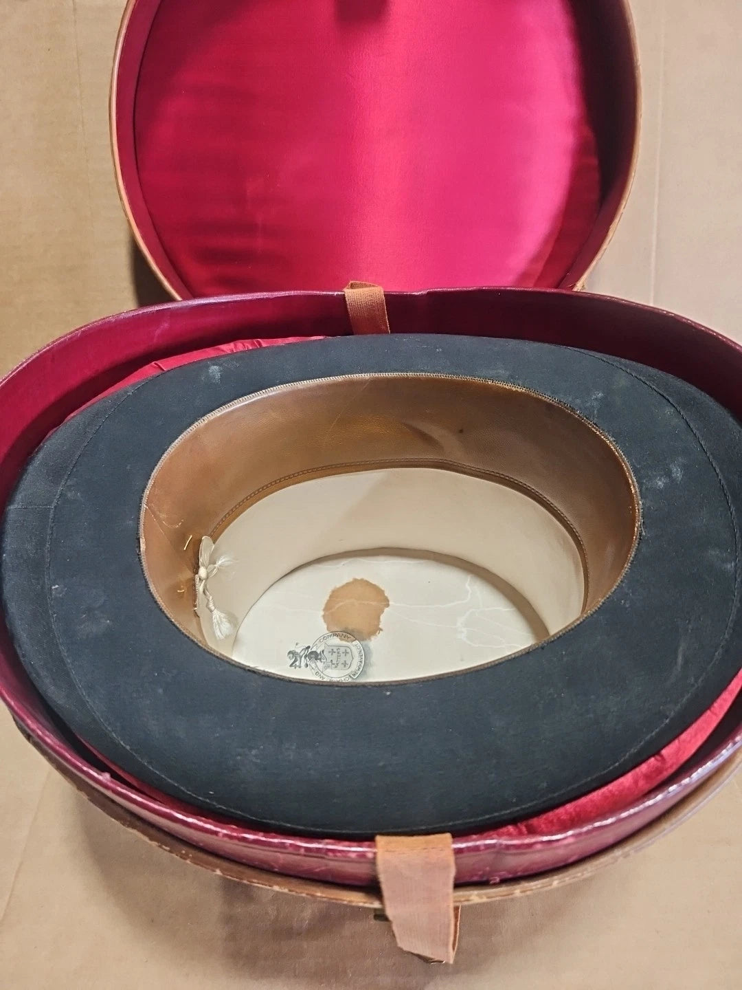 Vintage Beaver Chase And Company Hatters Top Hat Black With Case Rare