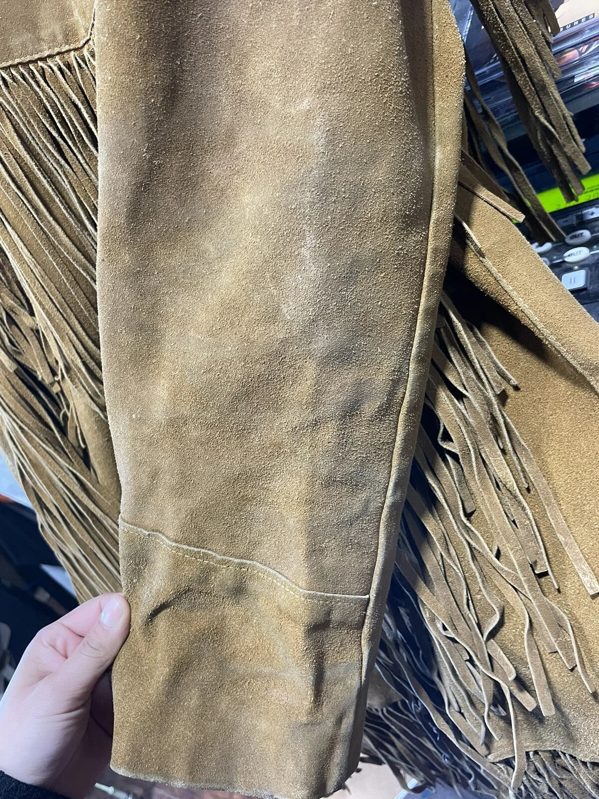 VTG 70s Suede Leather Fringe Jacket - Size M/L