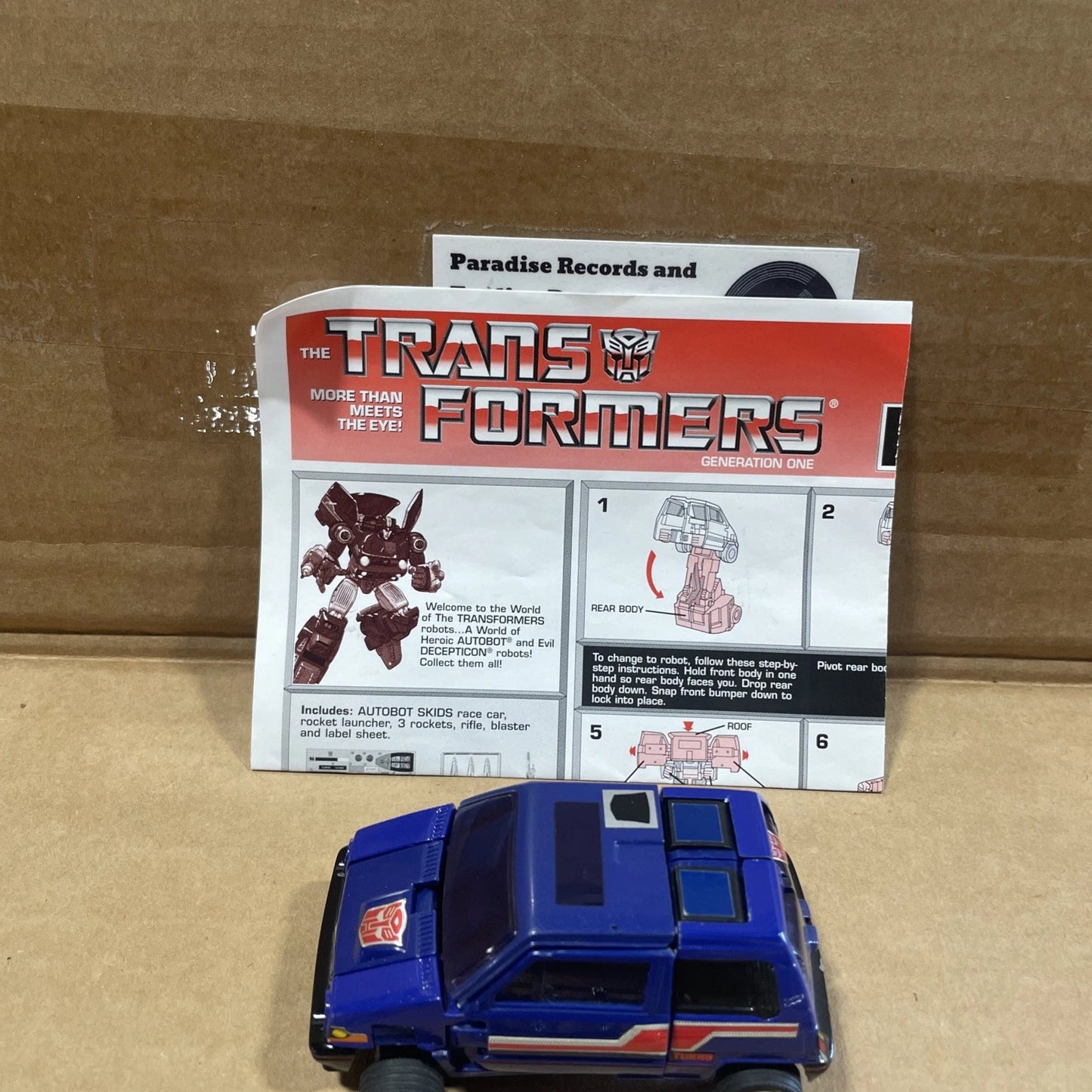 Skids 100% Complete 1985 G1 Transformers Hasbro Vintage Action Figure