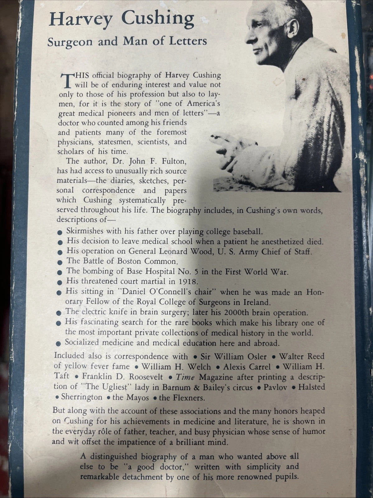 John F Fulton / Harvey Cushing A Biography 1947 2nd printing