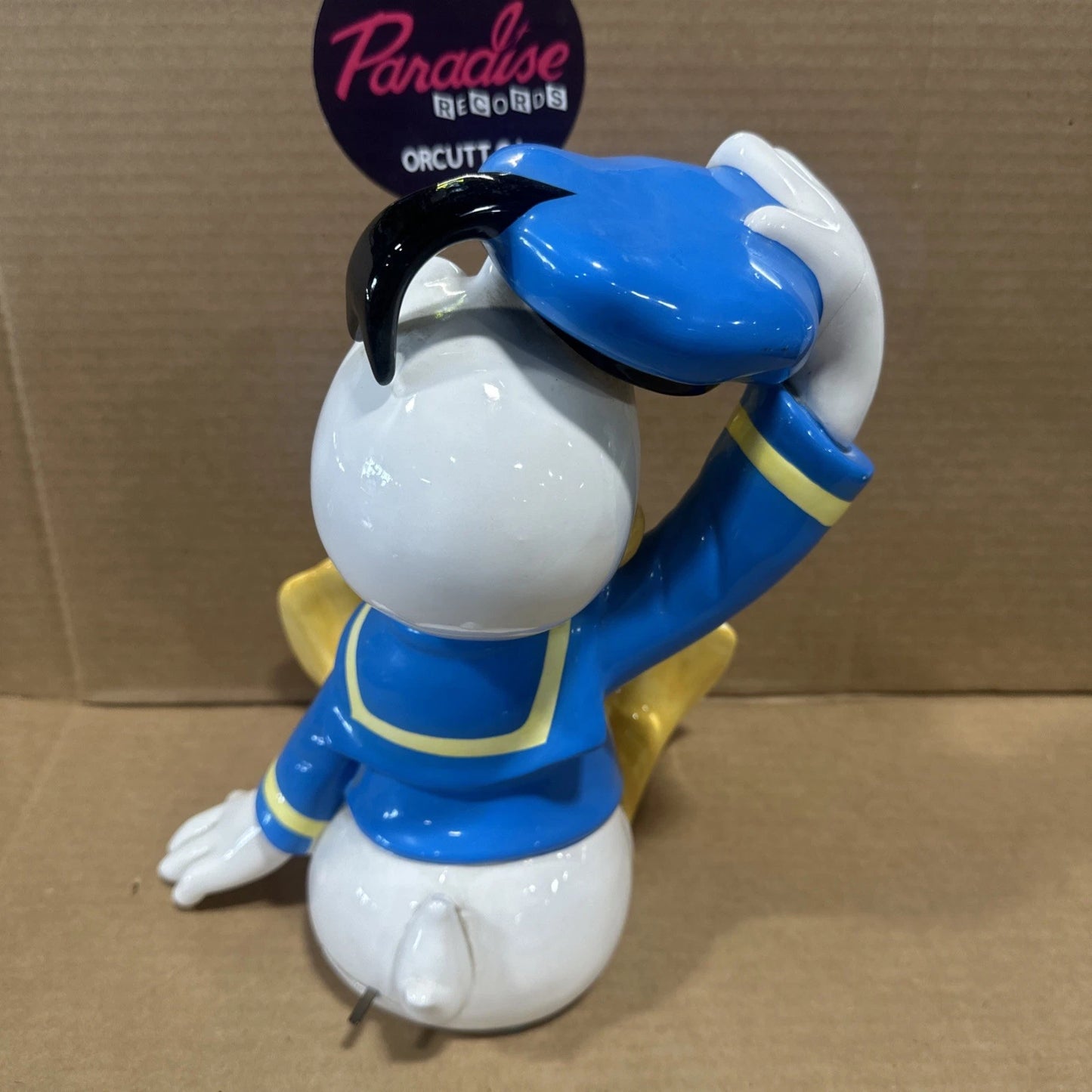 Vintage Disney Schmid Donald Duck Music Box Ceramic 11 1/2" WORKS