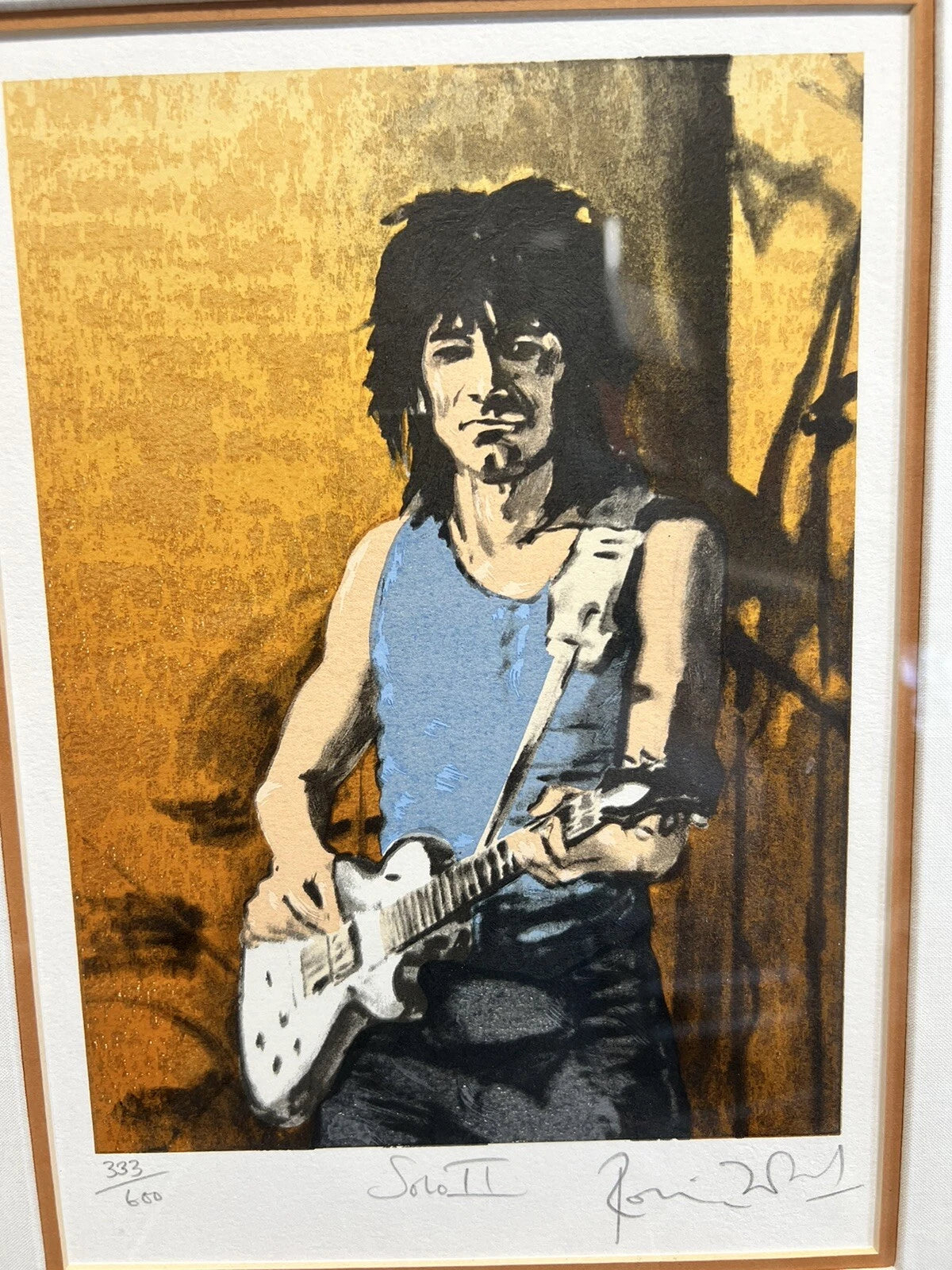 Ronnie Wood Rolling Stones Autographed Rare Solo II Screenprint #333/600 COA