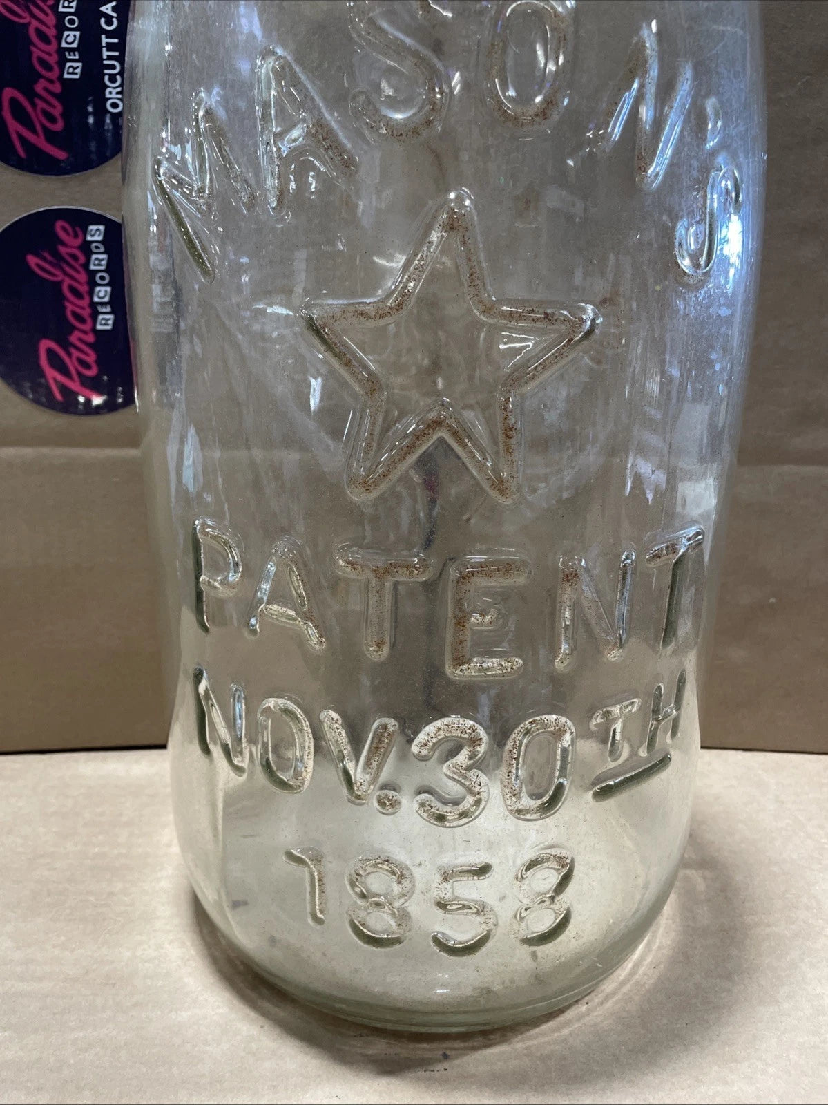 Vintage Mason Pickling Jar 1858 Star Eagle 5 Gallon Rare