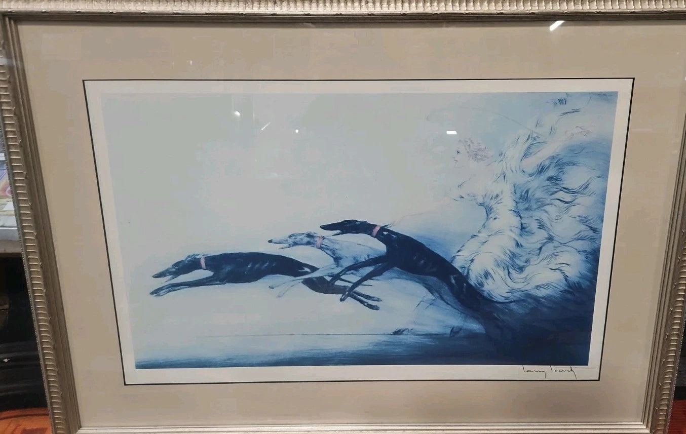 Louis Icart " Speed II " Etching Print Signed Rare Vintage 30x24