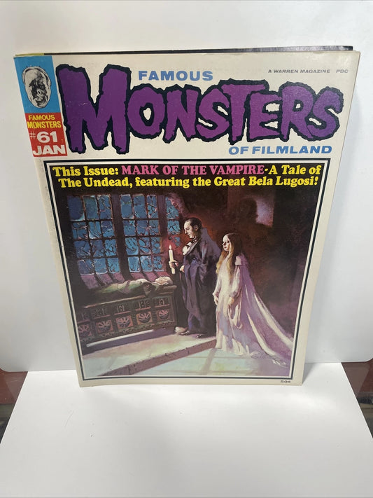 FAMOUS MONSTERS OF FILMLAND #61 JAN #58 OCT #50 JULY COVER MAGAZINES