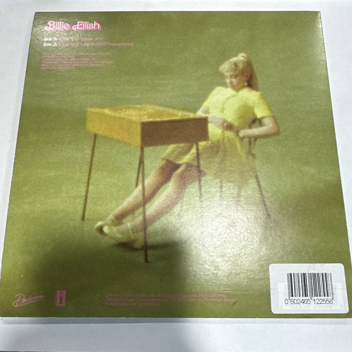 Billie Eilish – What Was I Made For? 7" Single Vinyl Record YELLOW 2024 Barbie