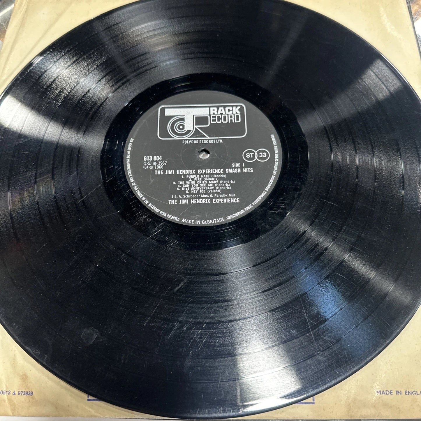 Jimi Hendrix SMASH HITS 1968 UK LP 1st Press STEREO 613004 vg