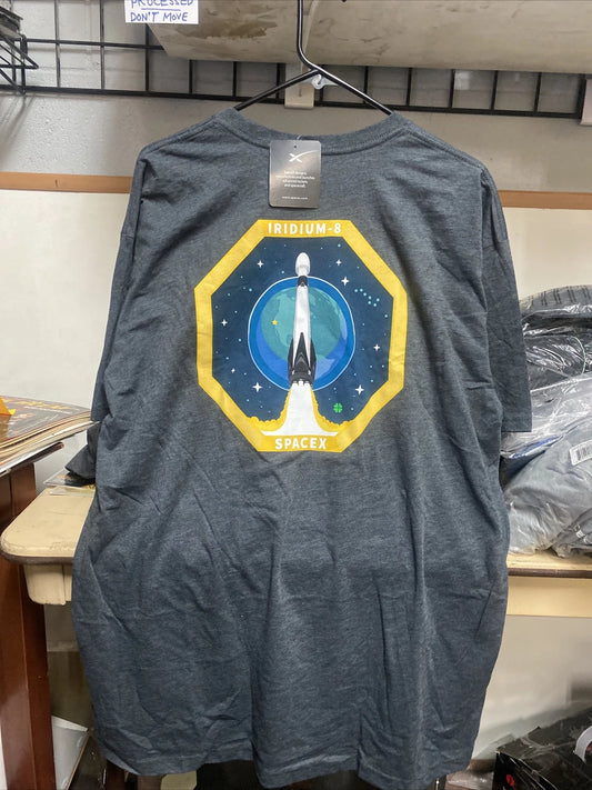 SpaceX Elon Musk Iridium-8 Vandenberg Authentic SpaceX Shirt 2XL