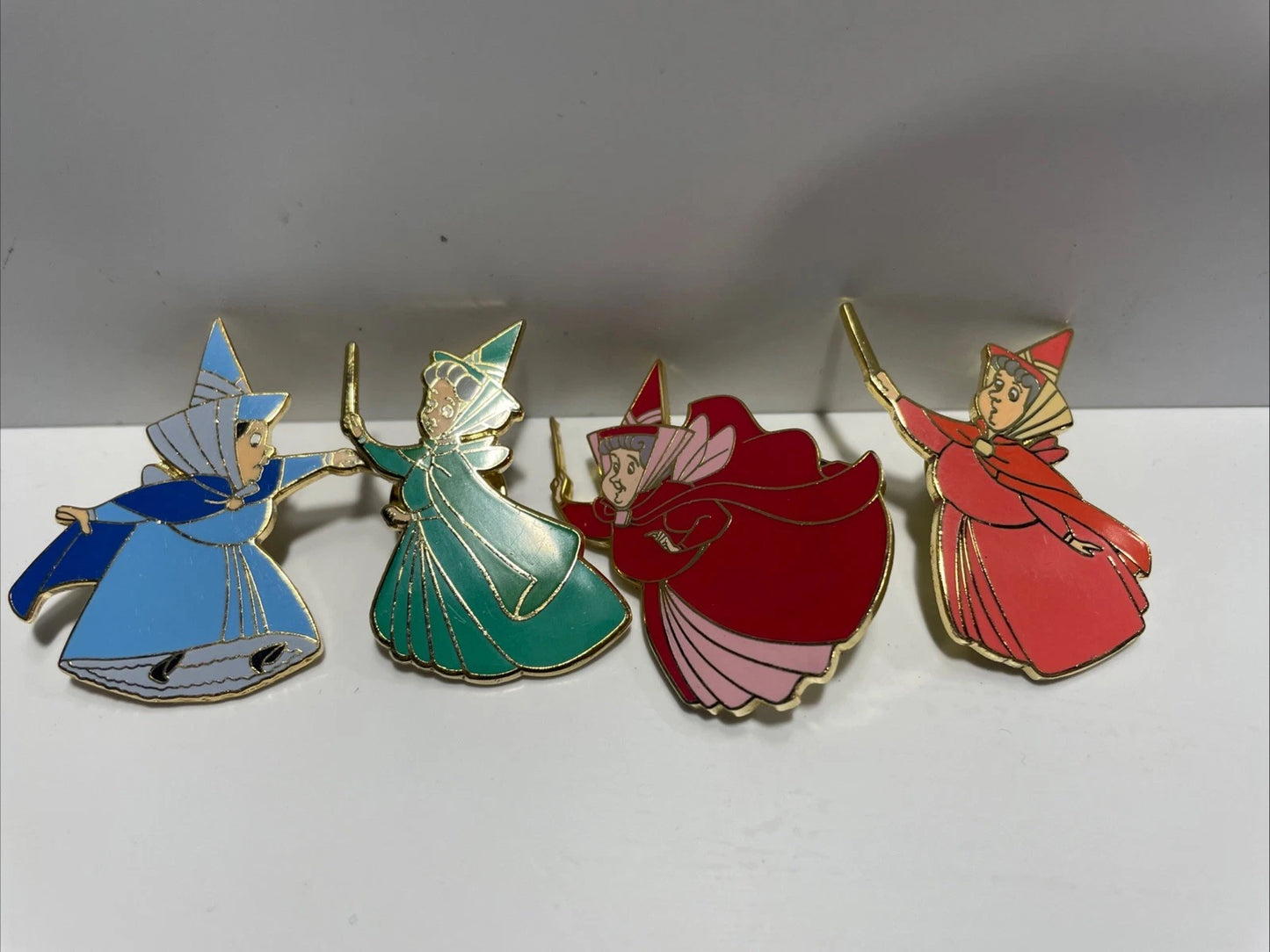 Disney Pin Flora Fauna Marriweather Sleeping Beauty Fairies 4 Pin Set