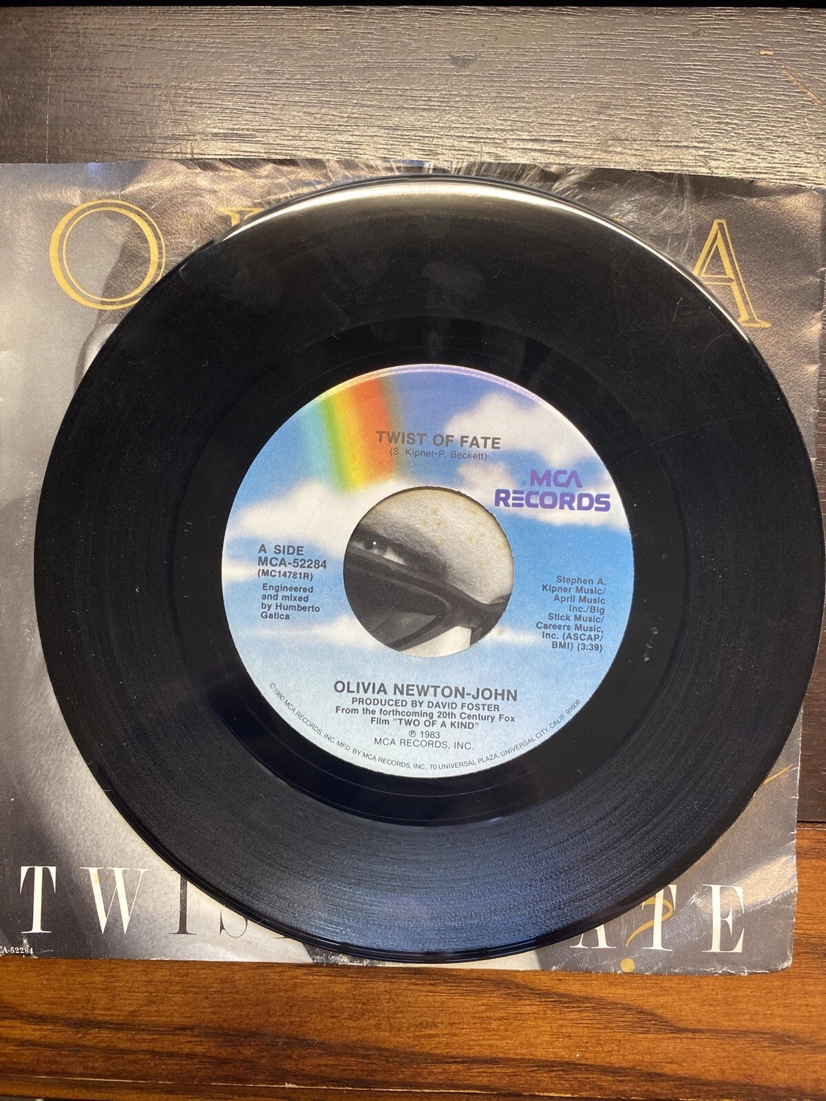 Olivia Newton-John "Twist of Fate/Jolene" 7" UK Press Record W Sleeve