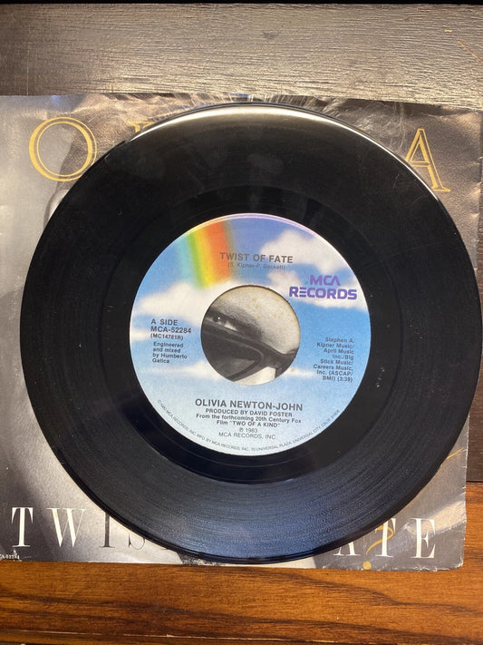 Olivia Newton-John "Twist of Fate/Jolene" 7" UK Press Record W Sleeve