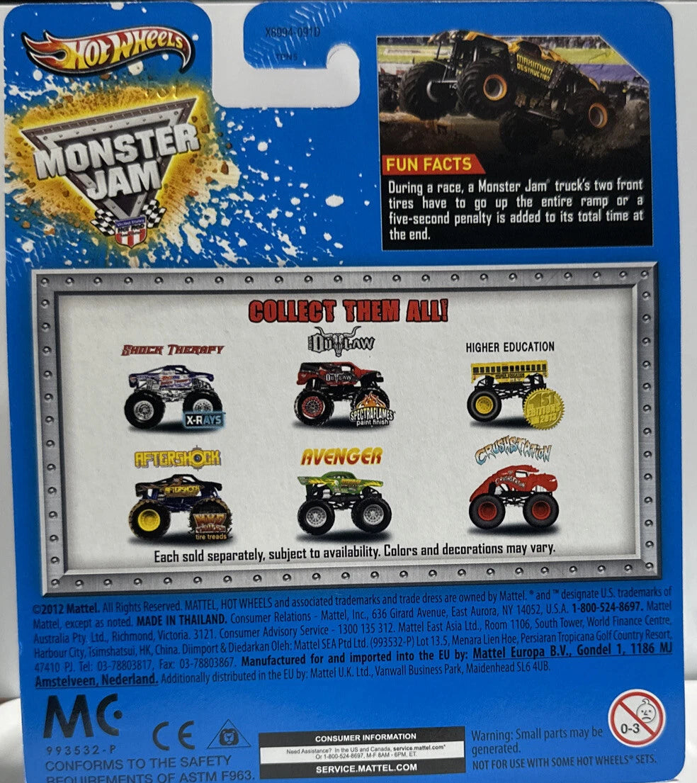 Monster Jam Hot Wheels 1:64 crushable car "Aftershock" MIP VHT