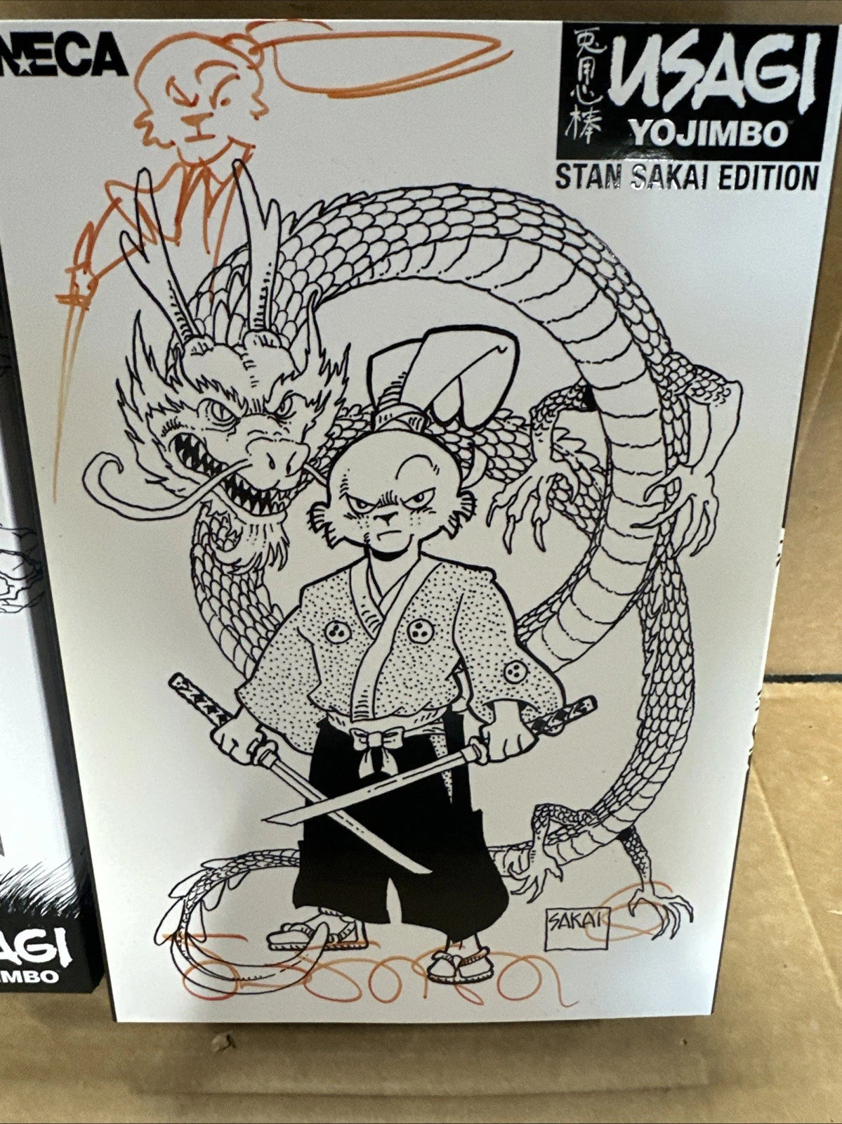 Usagi Yojimbo NECA 7" Figure Stan Sakai Edition Black & White Hand Signed /989