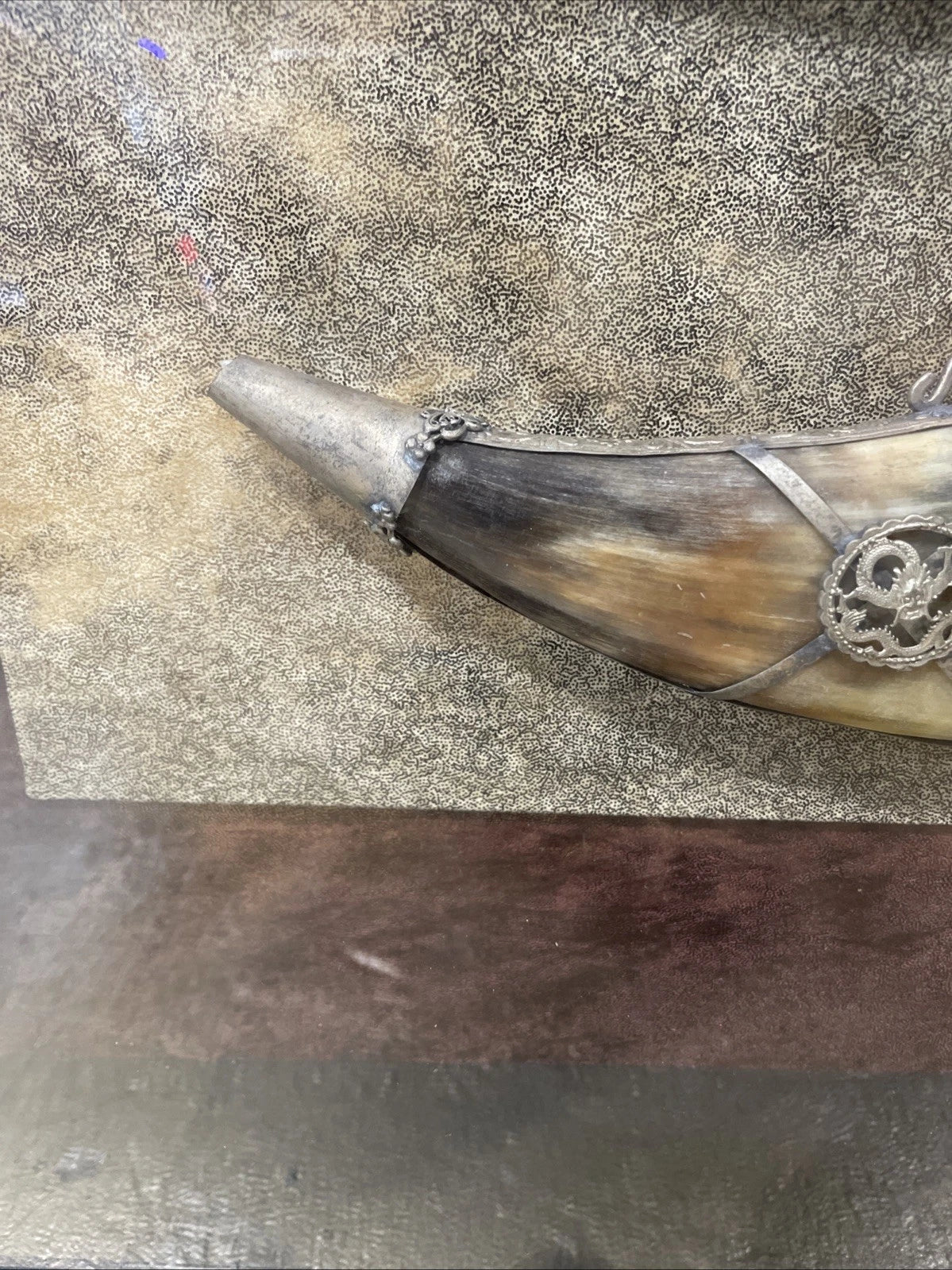 Knife Dagger With Horn Scabbard Shadow Box Replica Vintage Rare Unique