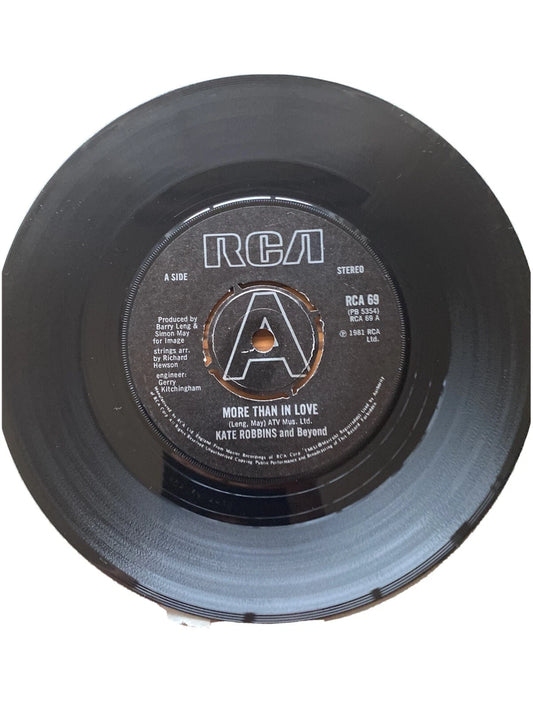 KATE ROBBINS AND BEYOND More Than In Love 7" Single Vinyl Record RCA 1981 EX