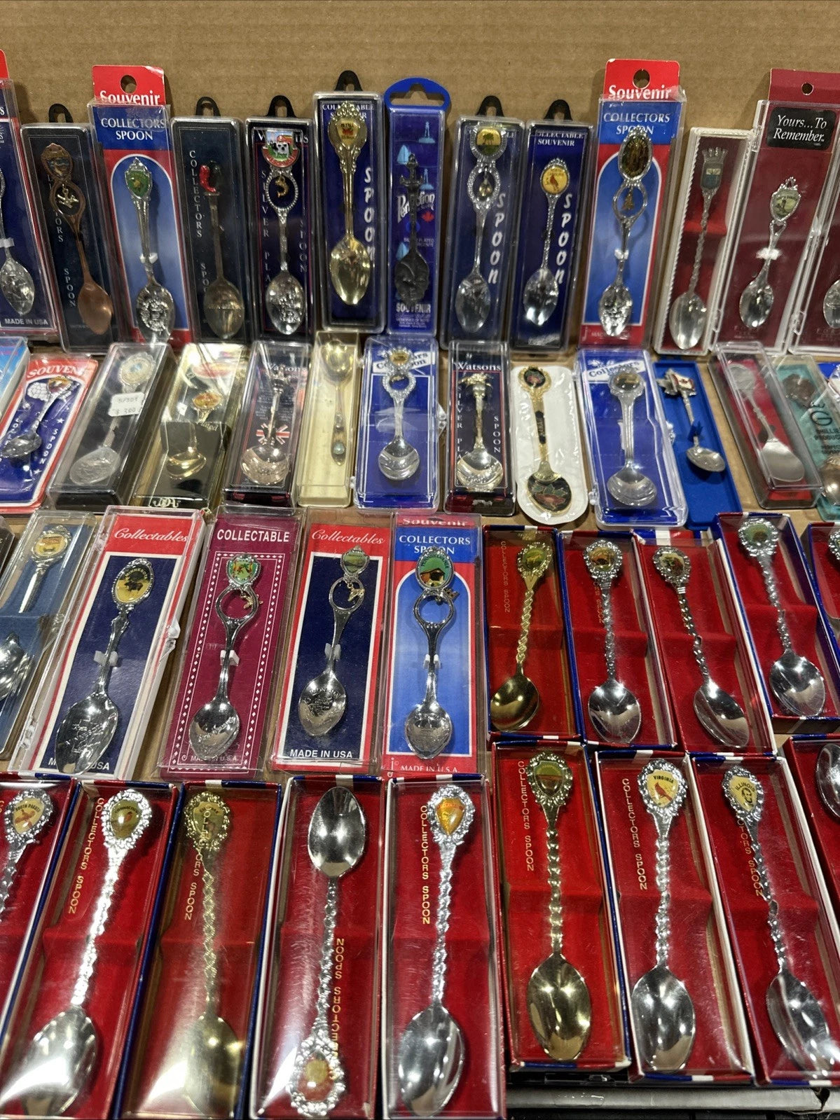77x SOUVENIR SPOONS FLATWARE SILVERPLATE LOT VINTAGE CRAFT REUSE REPURPOSE