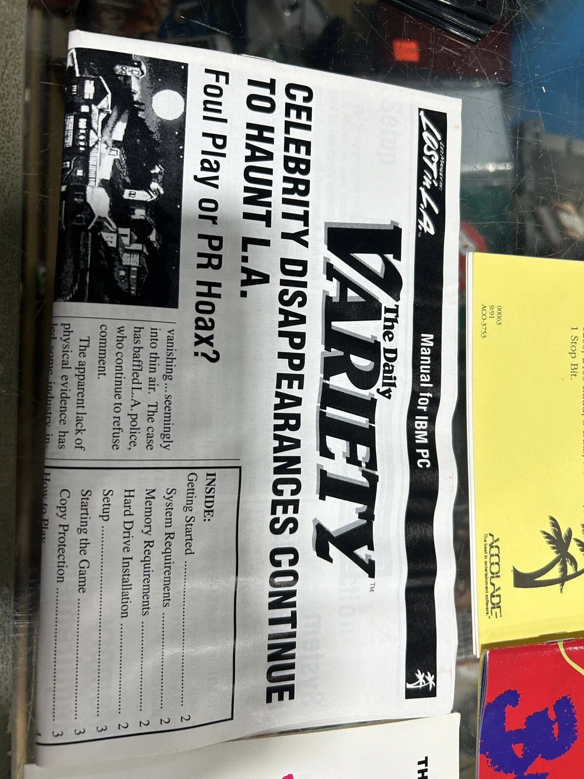 VTG Les Manley Lost in L.A. MS-DOS 3.5” Computer PC Game CIB Big Box 1991 LA