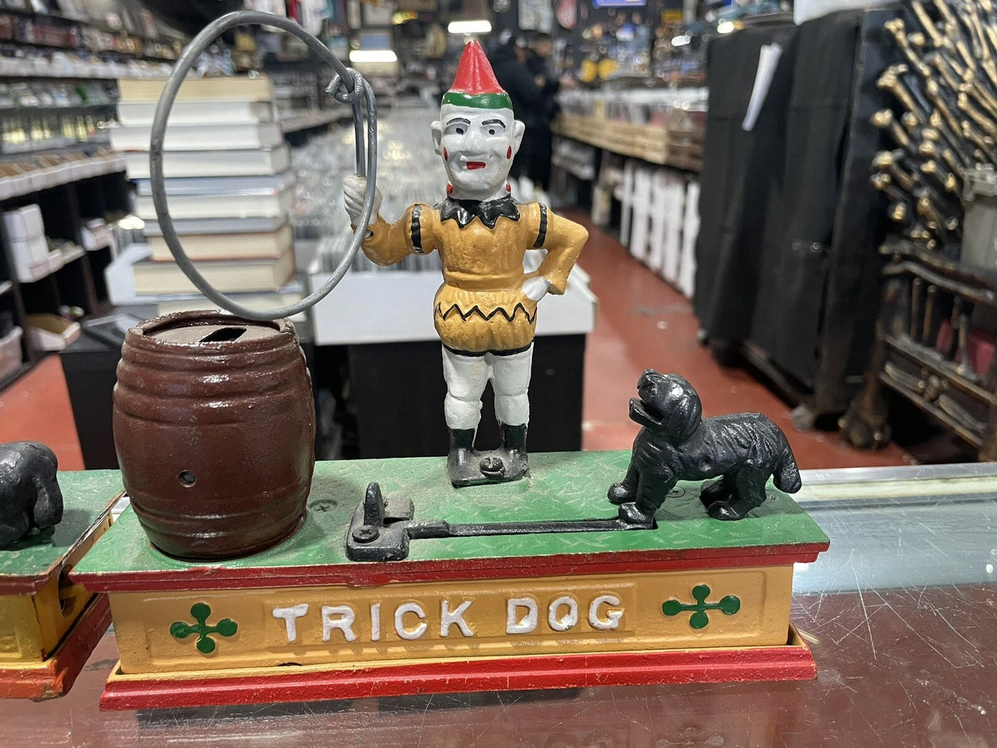 Original HUBLEY Mfg. Co. TRICK DOG Cast Iron Mechanical Bank