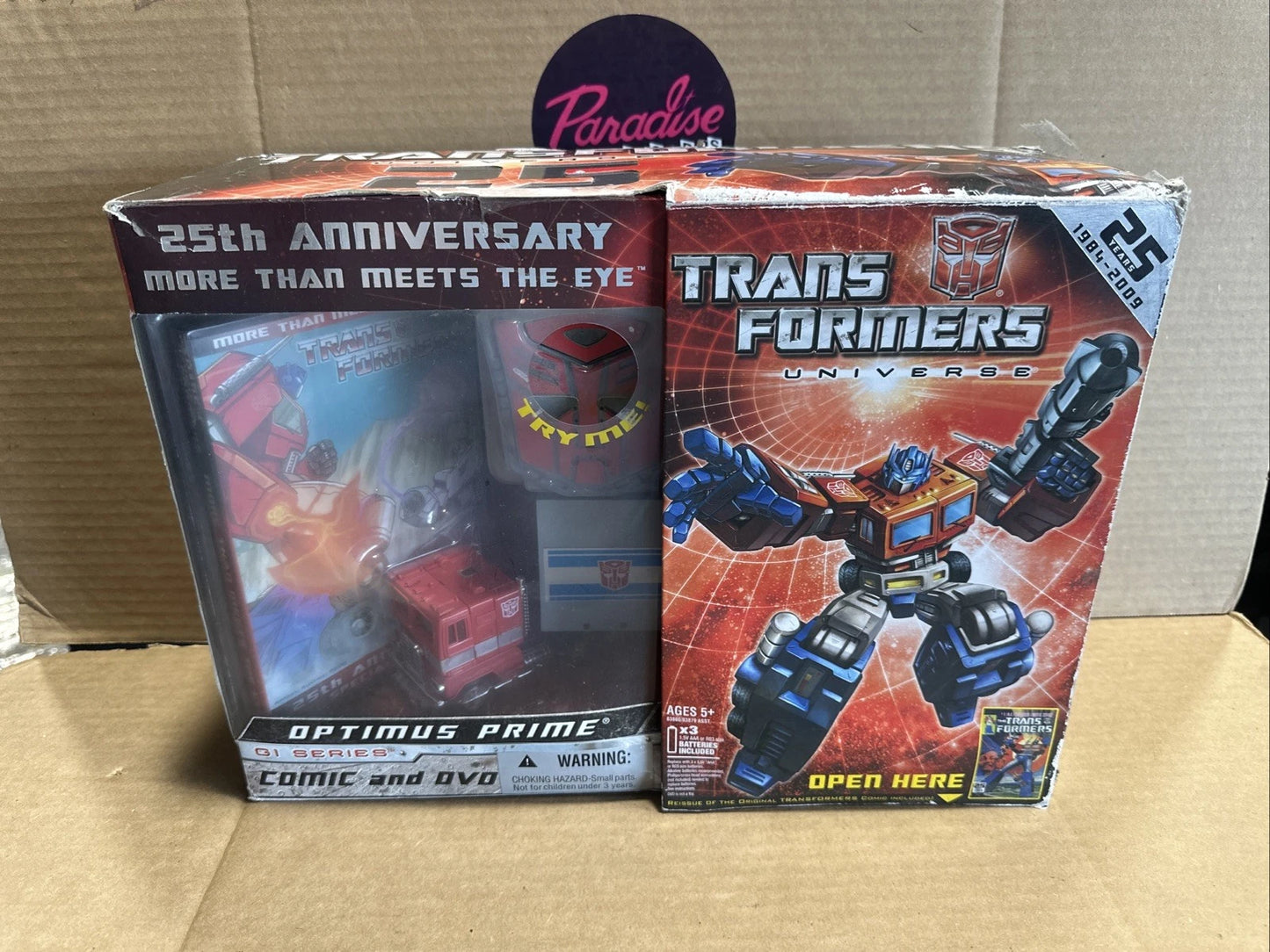 Transformers Universe G1 25th Anniversary Optimus Prime Comic DVD Damaged Box