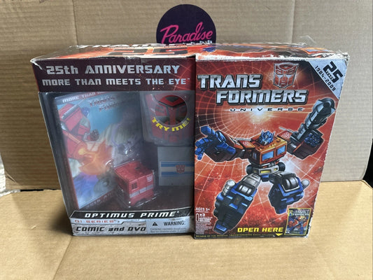 Transformers Universe G1 25th Anniversary Optimus Prime Comic DVD Damaged Box