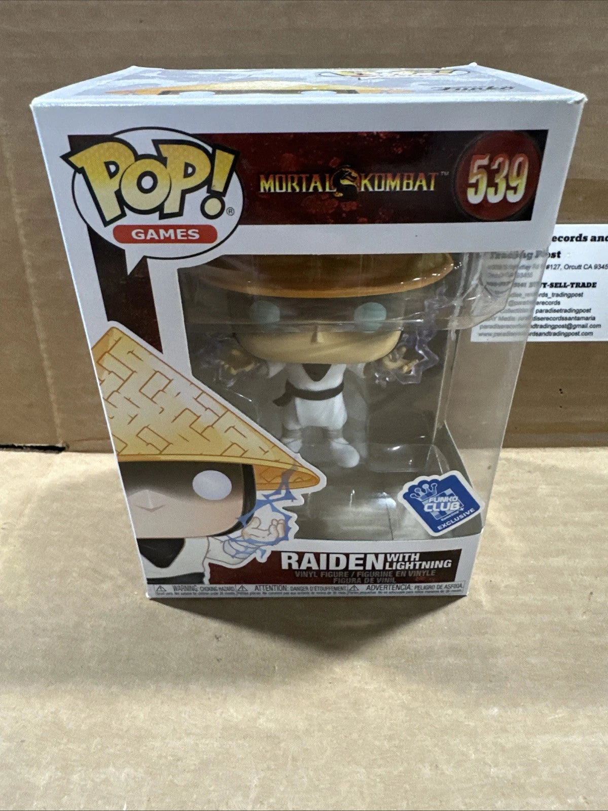 Funko Pop! Raiden with Lightning #539 Mortal Kombat Funko Club