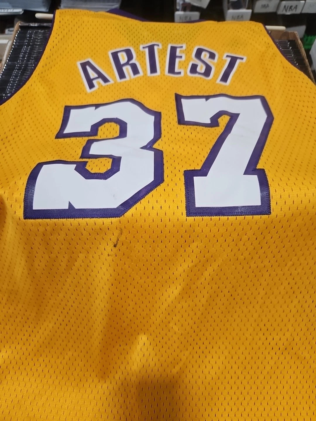 Authentic Adidas Los Angeles Lakers Ron Artest Swingman Jersey Men XL Rare