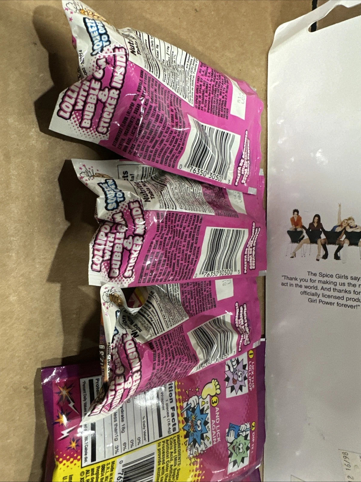 Spice Girls Lollipop Crazy Dips Jean Stickers Ruler Vintage 1997 * Set 8