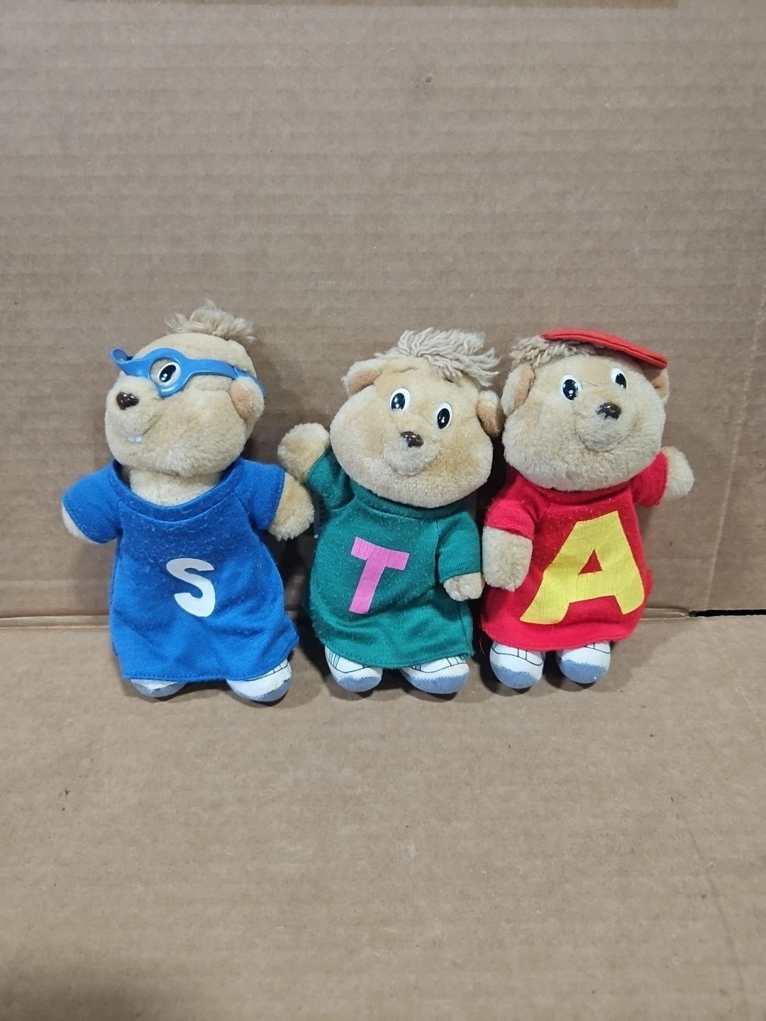 Alvin & the Chipmunks Theodore Simon 1987 Burger King Plush Dolls Set of 3