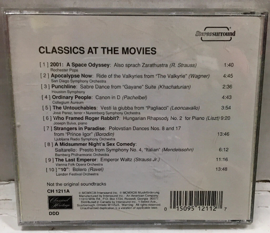Classics At The Movies Various CD