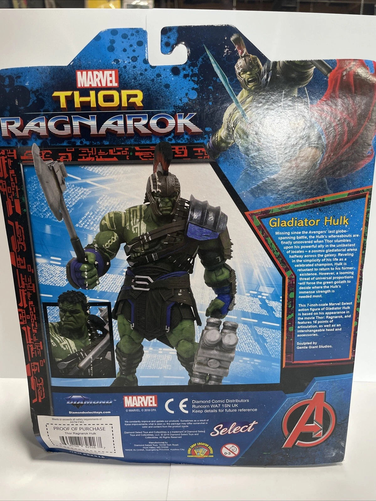 Marvel Select GLADIATOR HULK ACTION FIGURE (MOVIE VERSION) Thor Ragnarok NEW