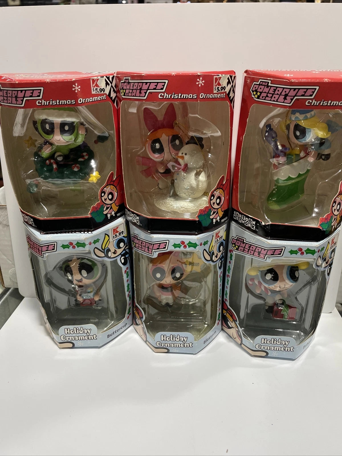 Trevco Cartoon Network The Powerpuff Girls Set Of 6 Christmas Ornaments NEW