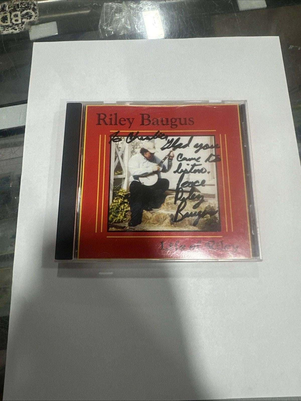 RILEY BAUGUS Life of Riley 2001 CD Clawhammer Banjo SURRY CO. NC Disc SIGNED