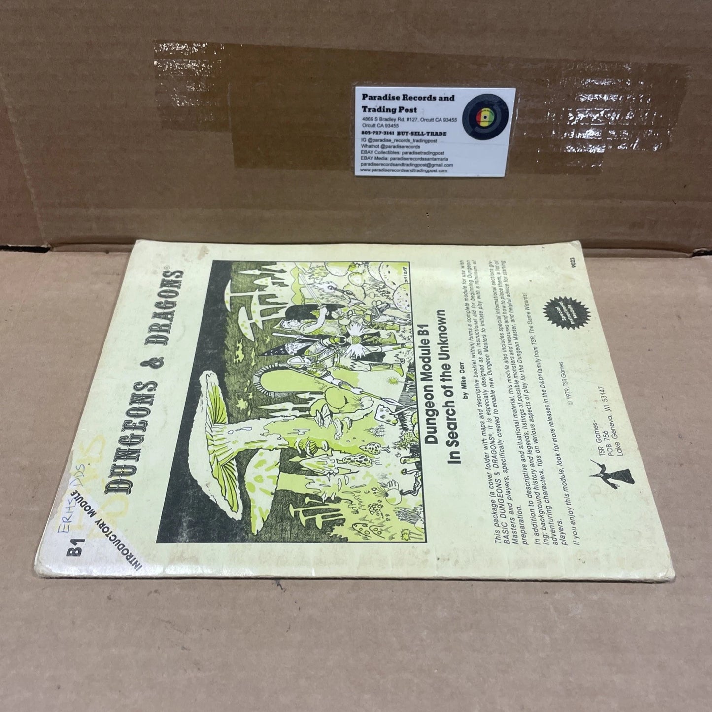 B1 In Search of the Unknown 9023 Advanced D&D Dungeons and Dragons 1st Run 1979