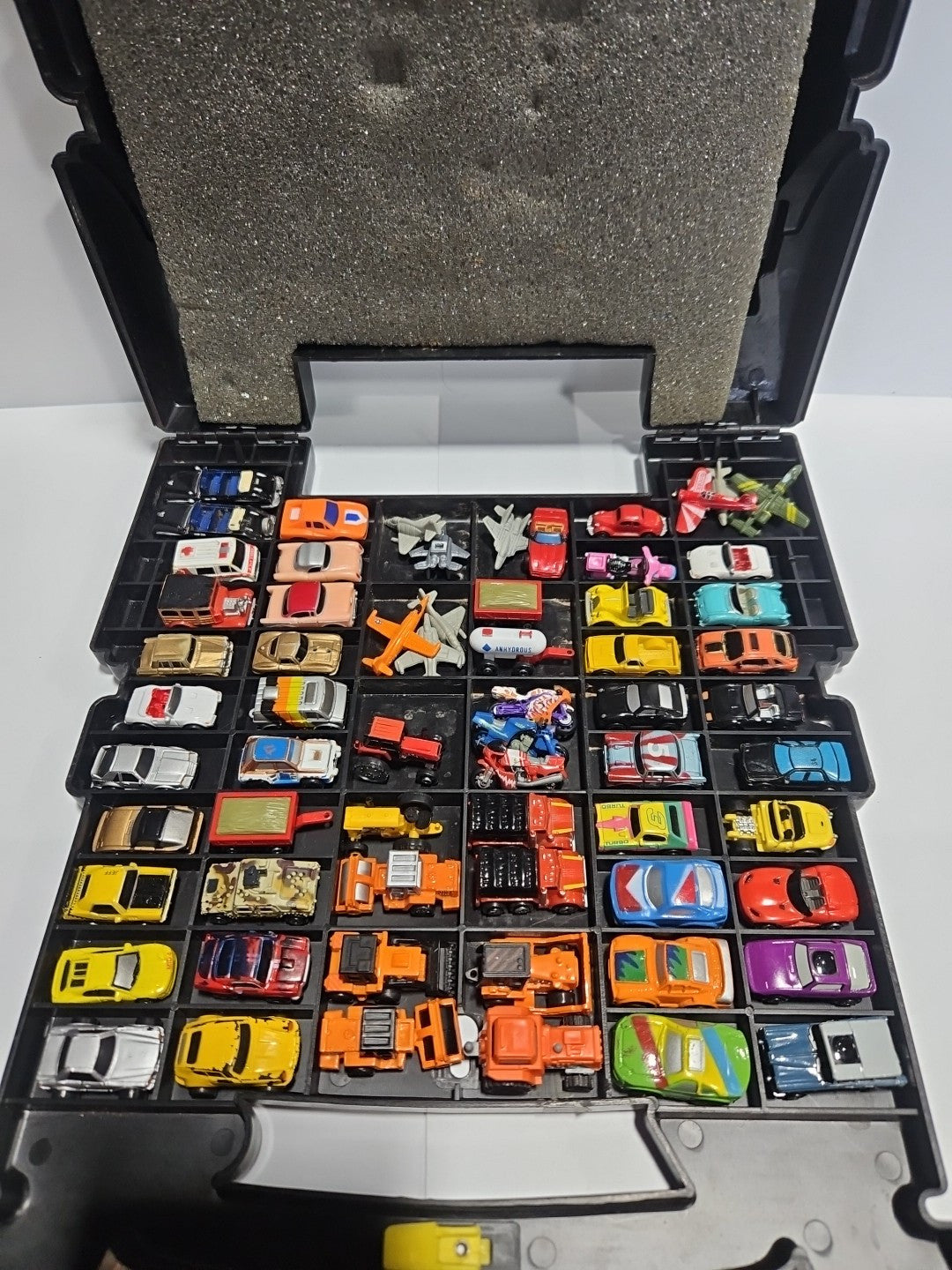 Vintage 1988 Micro Machines Lot Of 64 Vehicles & Airplanes W Case Included