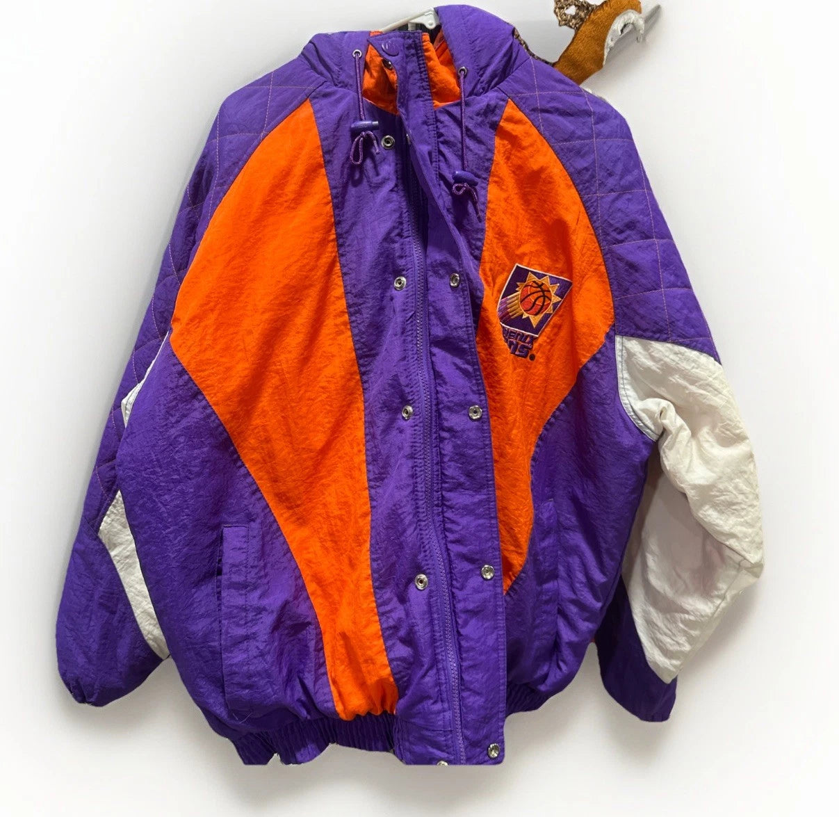 Vintage 90s NBA Starter Phoenix Suns Full Zip Hooded Basketball Jacket Size L