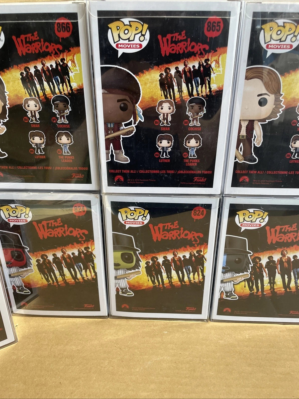 Funko Pop! The Warriors Movie Complete Set Lot Of 7 W Protectors & Case