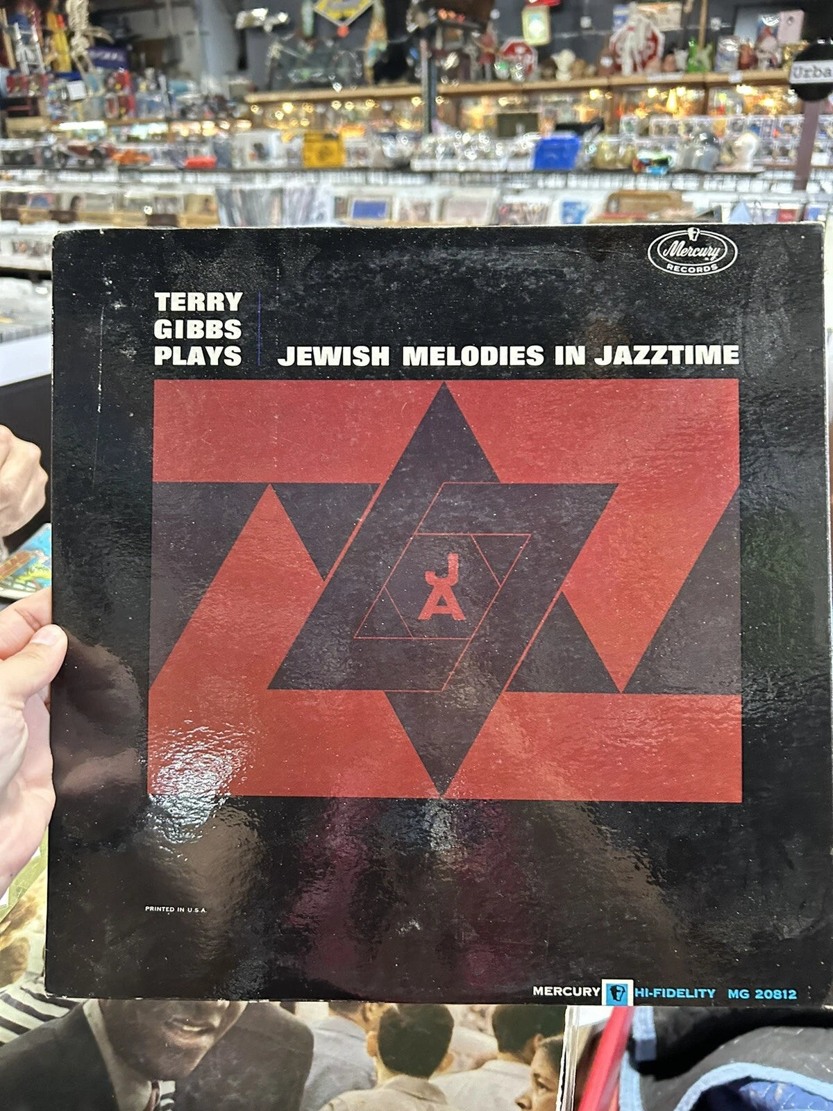 TERRY GIBBS PLAYS JEWISH MELODIES IN JAZZTIME LP MERCURY RECORDS mg 20812 VG++
