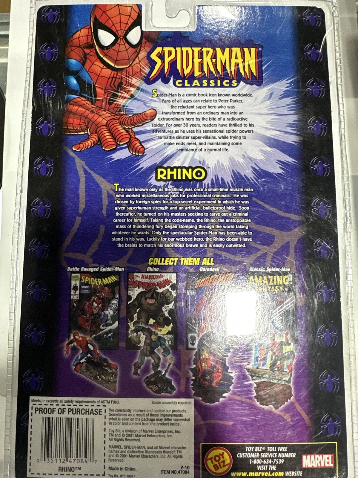 "Rhino" Spider-Man Classics Series II Action Figure Marvel Legends NEW + Sealed