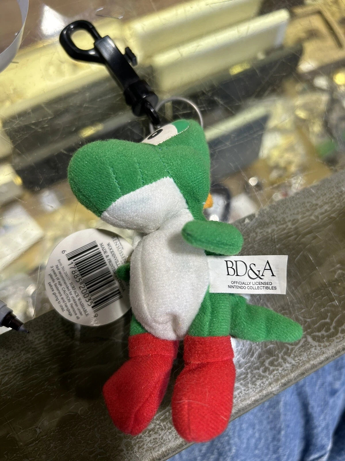 Vintage Nintendo 64 Yoshi N64 Super Mario Beanbag Plush Tags 1997 BD&A Rare 7.5"