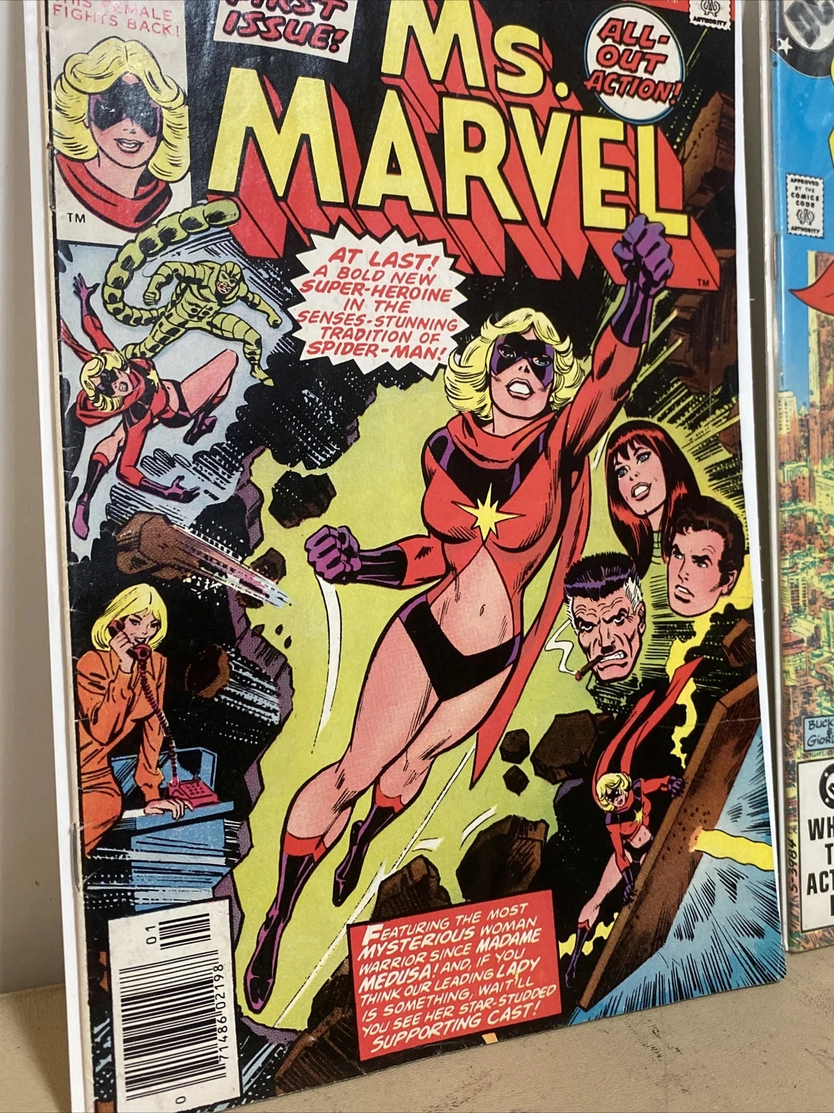 2 - MS. MARVEL # 1 JAN. 1977 (MARVEL BRONZE AGE) & SUPERGIRL #1 NOV 1st ISSUE