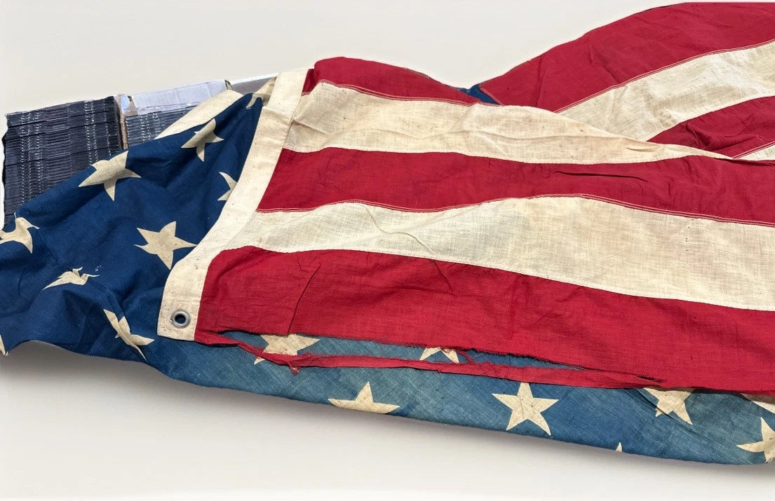 Vintage 48 Star American Flag Wool About 53 X 89