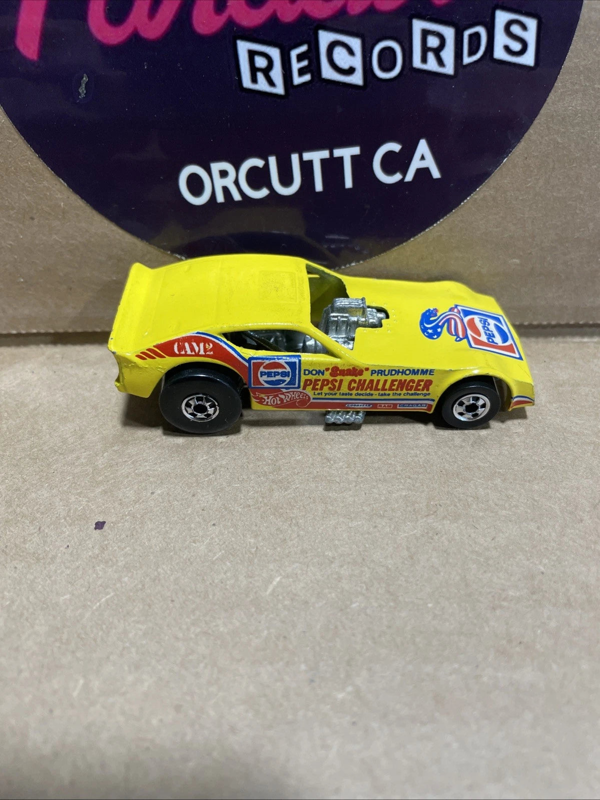 Vintage 1977 Hot Wheels DON PRUDHOMME Snake Yellow Pepsi Challenger Funny Car