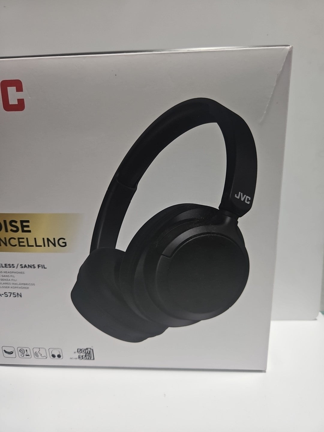 JVC Noise Cancelling Wireless Headphones (HA-S75N) Black